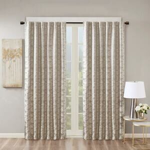Sun Smart Cassius Jacquard Total Blackout Window Panel Grey / Sliver